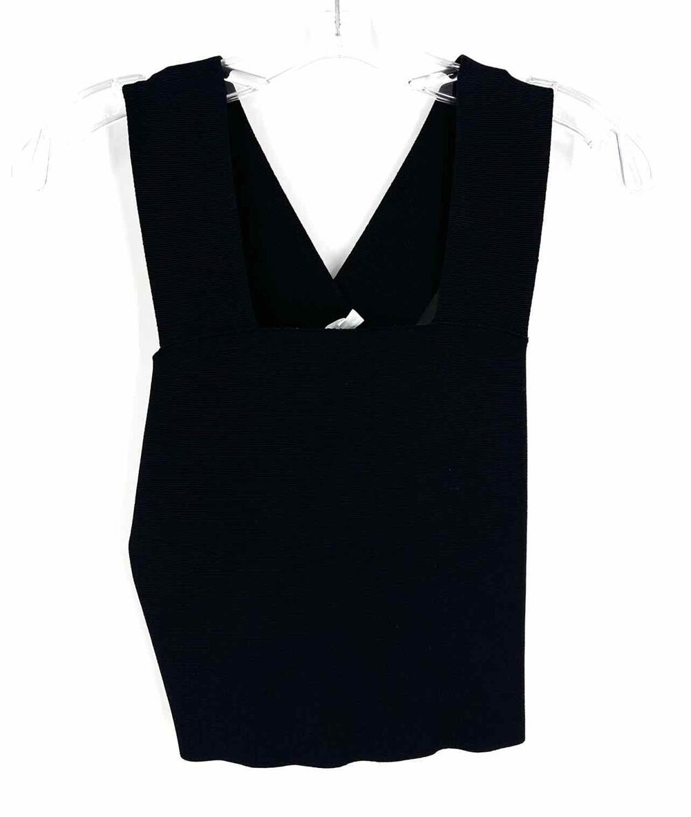 ALC Size M Black Ribbed Designer Top-Sleeveless
